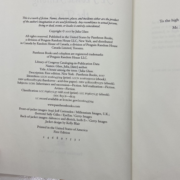 “A House Among the Trees” by Julia Glass 2017 Hardcover First Edition EX-Library - Picture 6 of 6